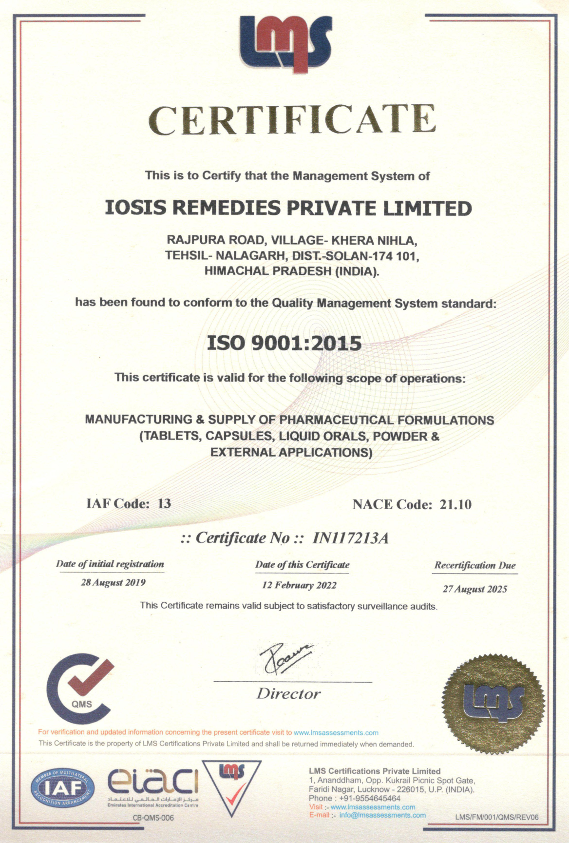 ISO Certificate